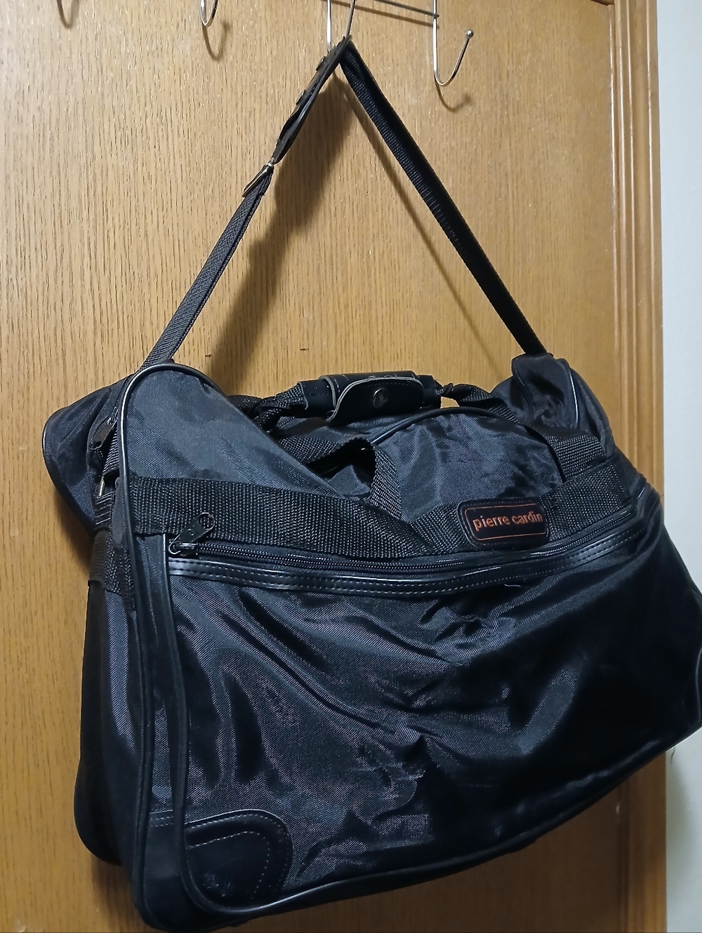 ​Vintage Pierre Cardin Black Nylon Large Duffle Weekend Travel Bag